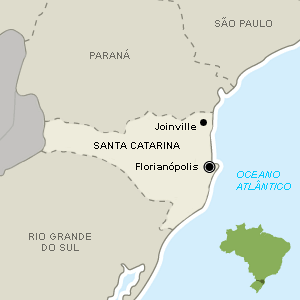 Joinville está a 194 km de Florianópolis - Arte UOL