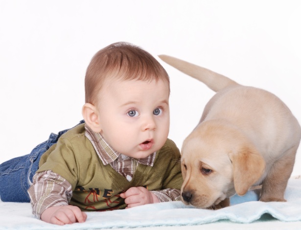 Pesquisa aponta que o contato com o animais de estimação ajuda no desenvolvimento imunológico do bebê - Thinkstock