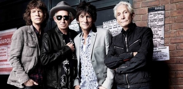 Integrantes do Rolling Stones se reúnem em frente ao clube Marquee, na Oxford Street, em Londres, local de seu primeiro show, em 12 de julho de 1962 (11/7/2012) - Divulgação
