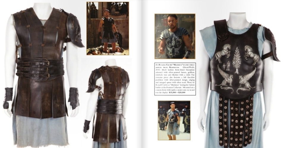 Os trajes de "O Gladiador" usados por Russel Crowe no filme de Ridley Scott - Reprodução/Profiles in History