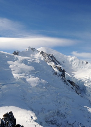 Avalanche de neve foi registrada no maciço do Mont Blanc, na França - Jean-Pierre Clato/AFP