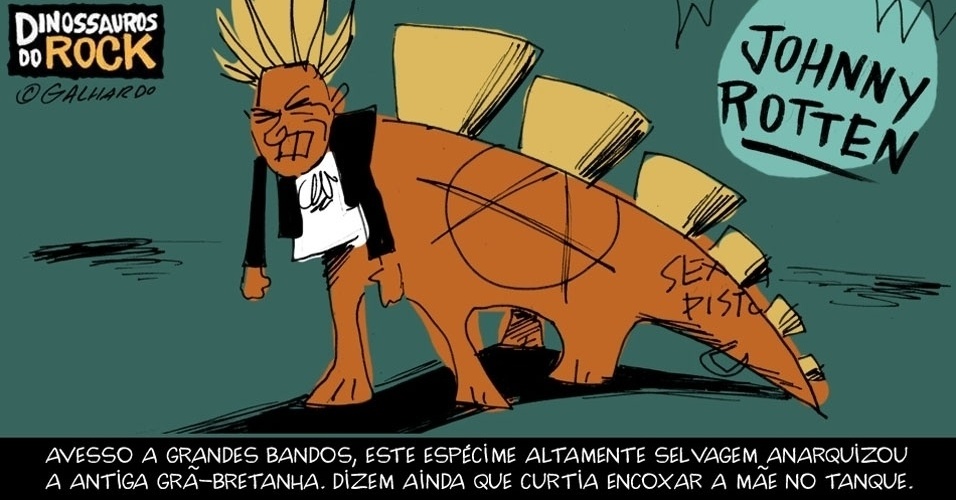 No Dia Mundial do Rock, Caco Galhardo homenageia Dinossauros do Rock, como Johnny Rotten - Caco Galhardo