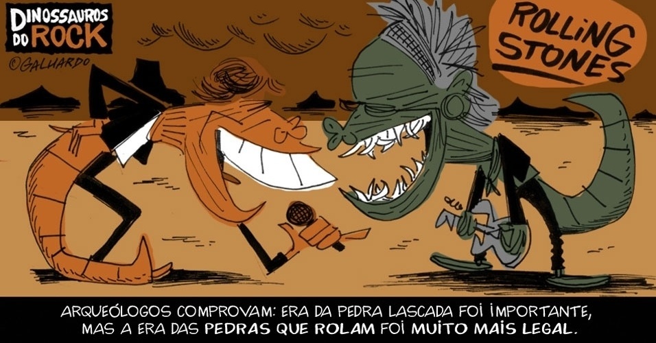 No Dia Mundial do Rock, Caco Galhardo homenageia Dinossauros do Rock, como os Rolling Stones - Caco Galhardo