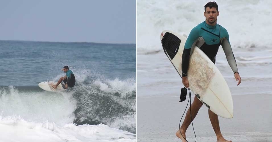 Cauã Reymond surfa na Prainha no Rio de Janeiro (14/7/12)