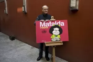 O trabalho de Quino se destaca por usar o humor para denunciar guerra, preconceito e conflitos sociais. "Repare que de Adão e Eva saiu um filho assassino. Logo, de quatro pessoas que havia no mundo, 25% era um delinquente" - AP