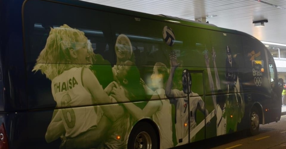 Ônibus que vai transportar os atletas brasileiros para os locais de prova dos Jogos Olímpicos