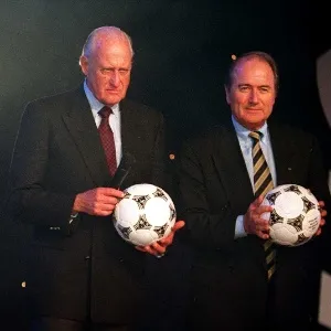 João Havelange, então presidente da Fifa, e Joseph Blatter, atual mandatário, em envento da Copa de 1994 - Getty Images