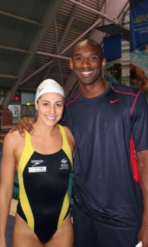 Kobe Bryant, atual campeão olímpico com a seleção de basquete se encontra com Stephanie Rice, três vezes medalha de ouro, em Manchester