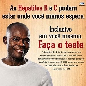 Cartaz da campanha contra hepatites B e C - Divulgação