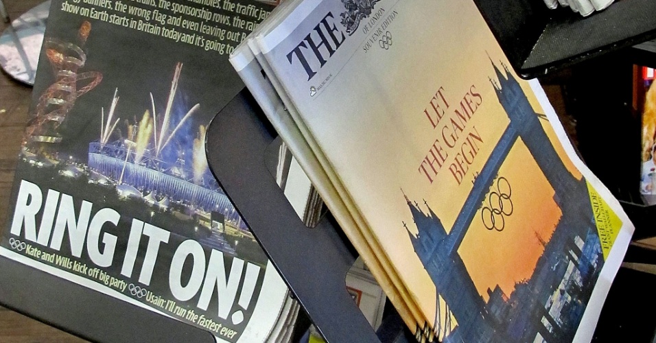 Abertura dos Jogos Olímpicos é o tema predominante na capa dos jornais de Londres nesta sexta-feira
