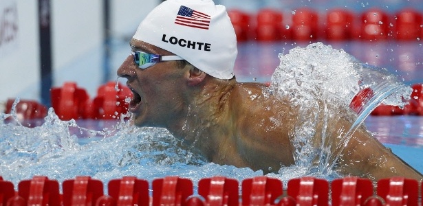 O norte-americano Ryan Lochte não fez uma boa final nos 200 m livre e terminou apenas em quarto