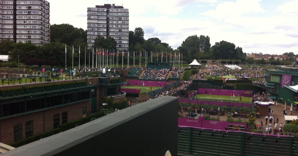 Vista geral do completo de Wimbledon, casa do tênis nas Olimpíadas