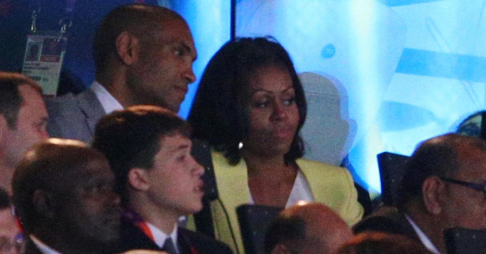 Primeira-dama dos Estados Unidos, Michelle Obama, assiste à cerimônia de abertura da Olimpíada de Londres no estádio olímpico (27/07/2012)