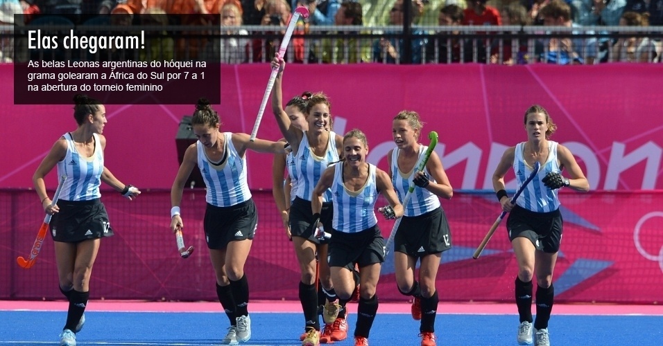 As belas Leonas argentinas do hóquei de grama golearam a África do Sul por 7 a 1 na abertura do torneio feminino