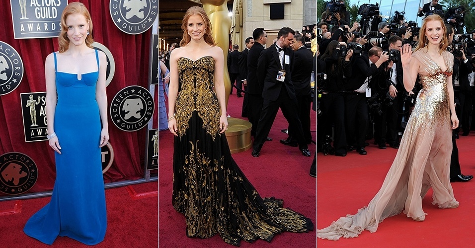 A atriz Jessica Chastain pegou o segundo lugar na lista de mais bem vestidas da "Vanity Fair" para 2012 - Getty Images