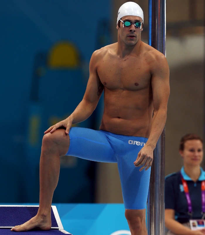 Entre os homens, um dos adeptos da bermuda azul foi o português Tiago Venâncio, que nadou as eliminatórias dos 200 m livre