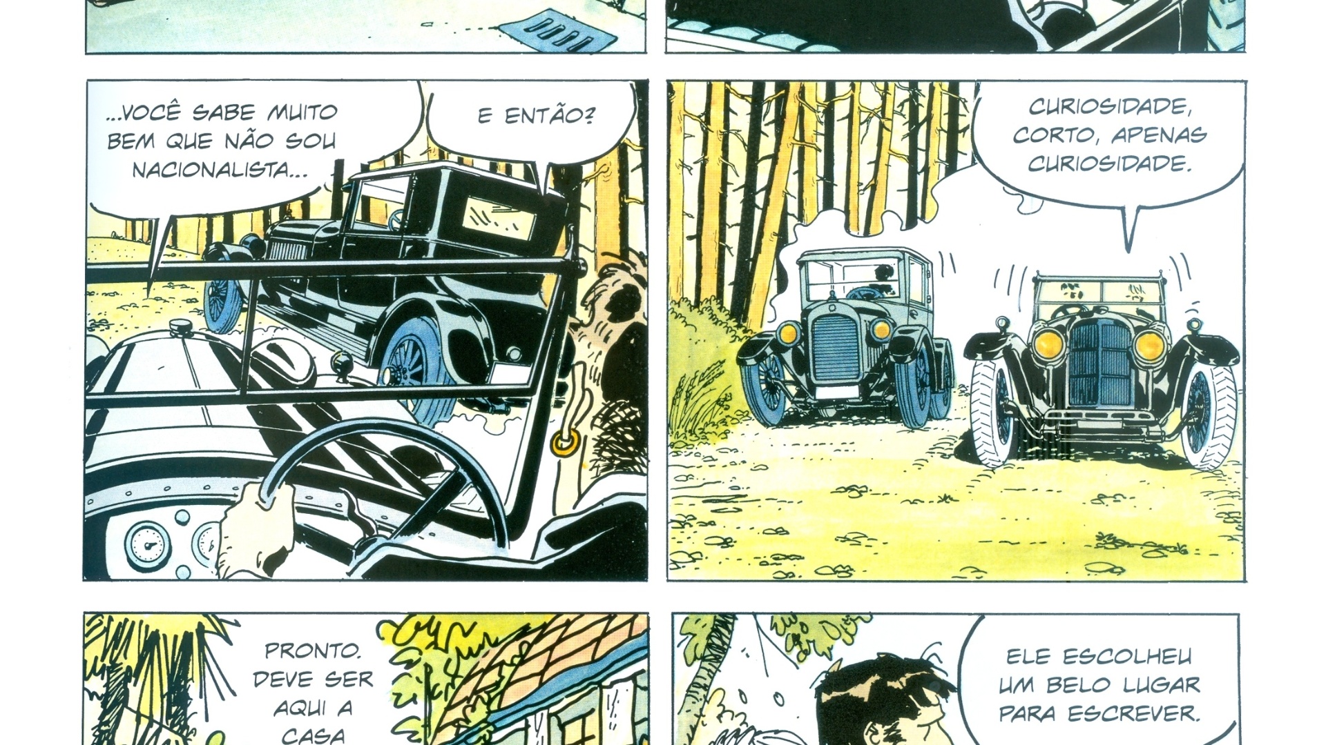 Na história, Corto Maltese vai junto do professor Jeremiah Steiner encontrar o escritor Herman Hesse, para realizarem uma pesquisa sobre o alquimista Paracelso - Divulgação