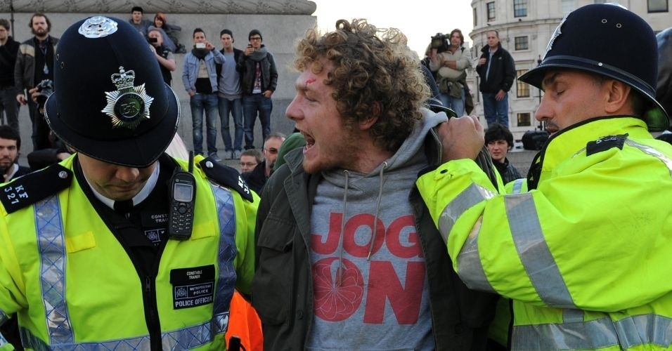 Protesto de estudantes em Londres 