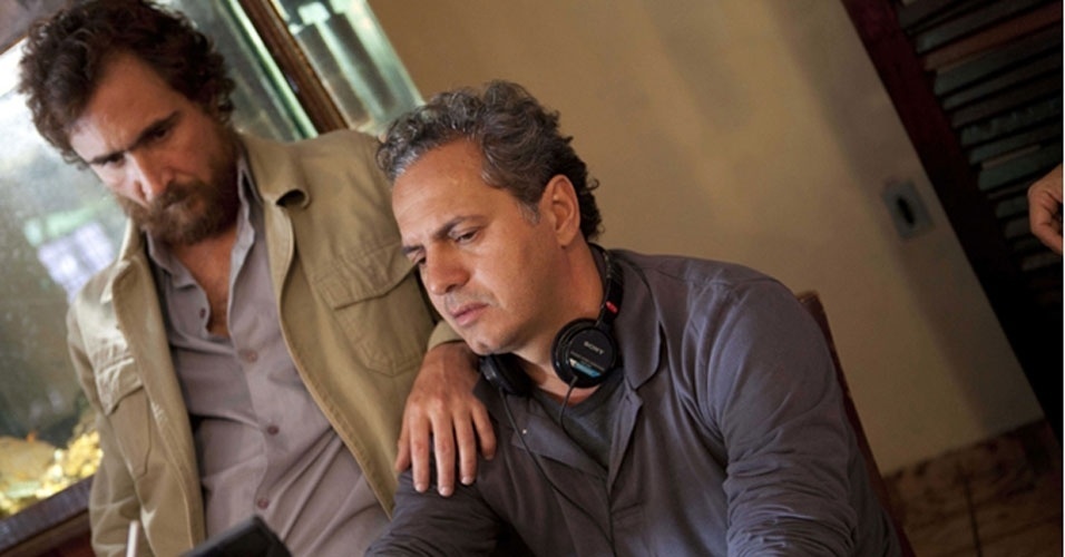 João Miguel e o diretor Breno Silveira nos bastidores de "À Beira do Caminho" - Divulgação