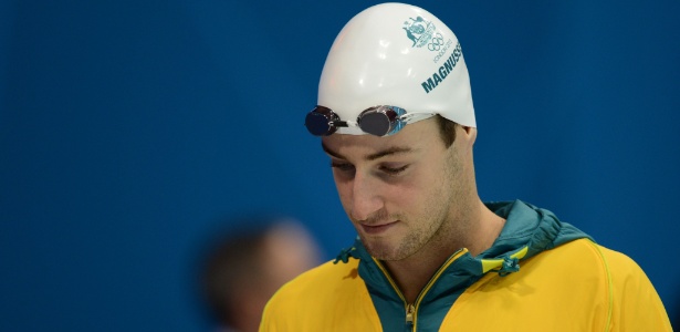 Nadador australiano, James Magnussen, lamenta após não se classificar para a final dos 50 m livre