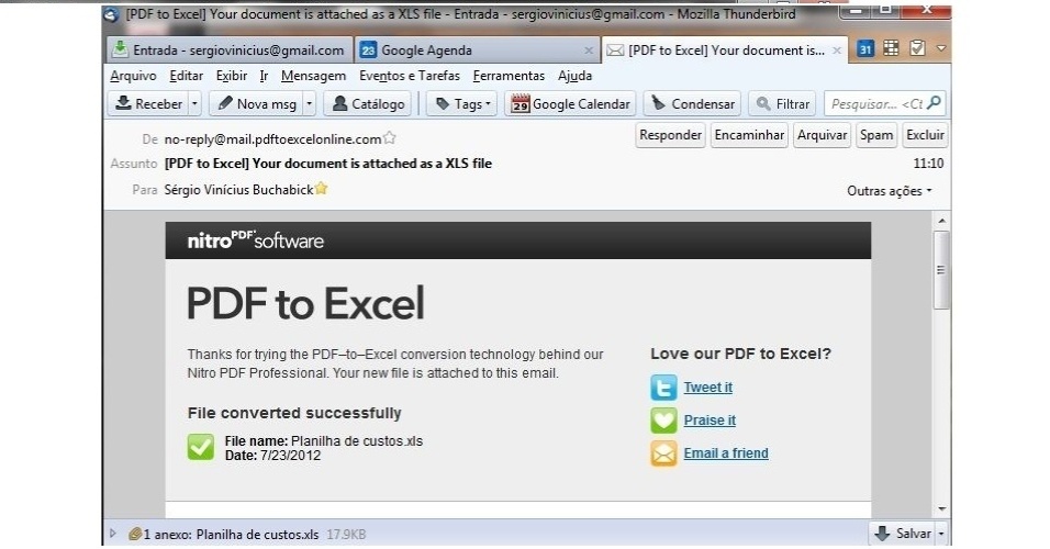 PDF em Excel 
