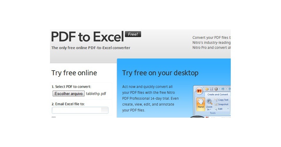 PDF em Excel 