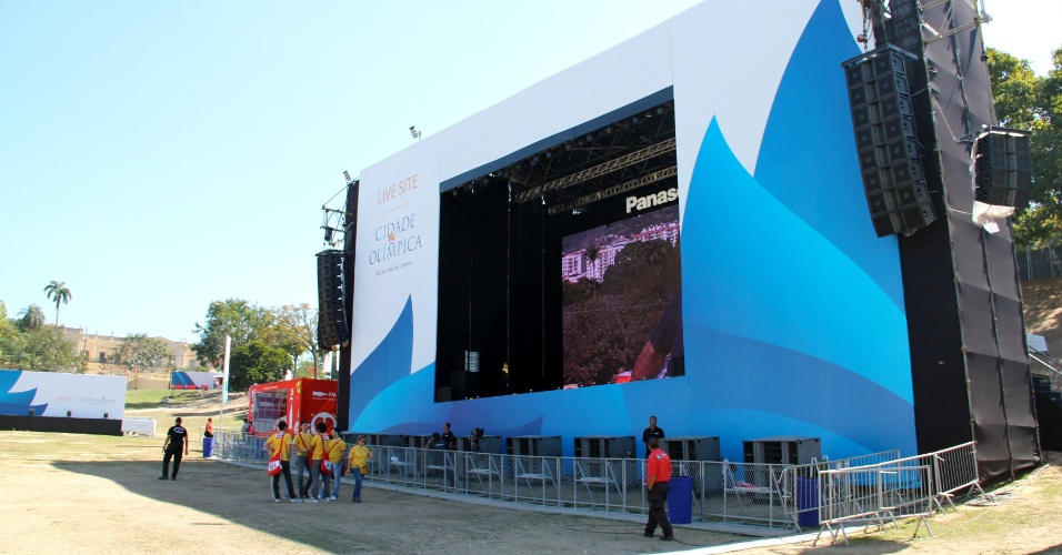 Principal atração do Live Site, o telão de 82 metros quadrados não transmite os Jogos Olímpicos