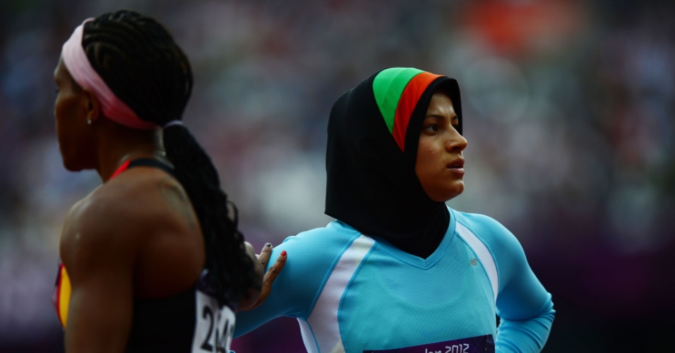 A afegã Tahmina Kohistani cravou o pior tempo entre todas as competidoras dos 100 m rasos, mas os 14s42 representam a melhor marca em sua carreira 
