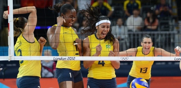 Paula Pequeno (nº 4) vibra muito após ponto do Brasil contra as chinesas