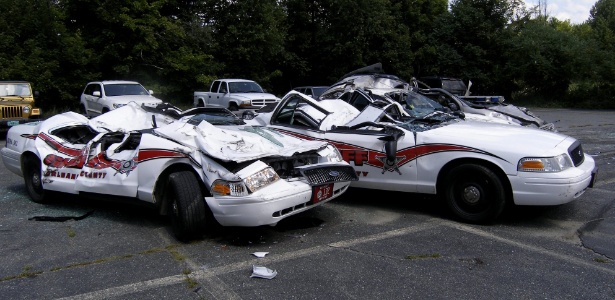 Todos os sete veículos da força policial nos EUA foram destruídos - Polícia de Vermont/ EFE