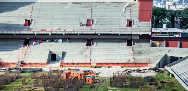 A Arena da Baixada receberá quatro jogos da Copa. A reforma alcançou 14,3% no fim de julho