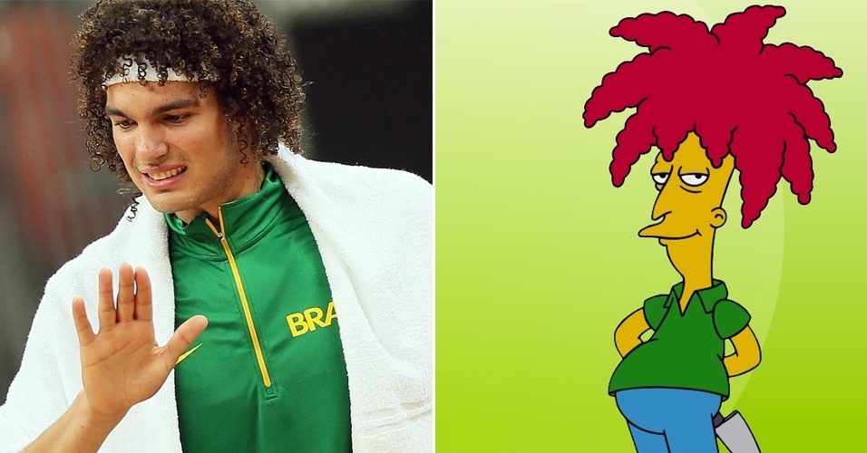 A vasta cabeleira de Varejão já lhe rendeu o apelido de Sideshow Bob, personagem do desenho "Os Simpsons"