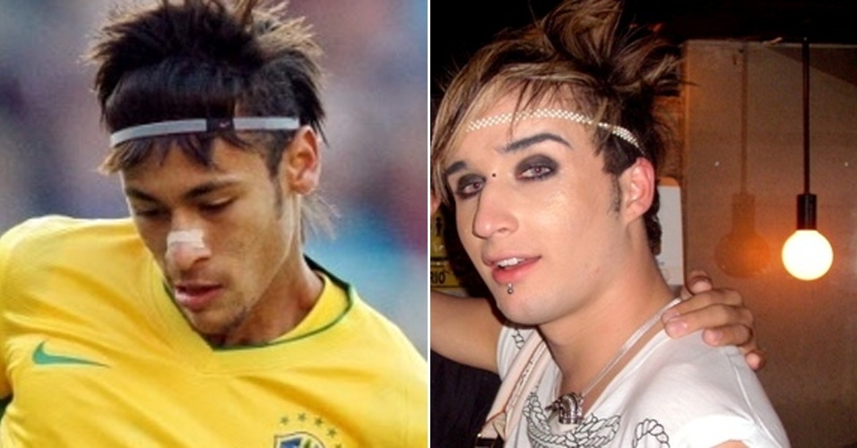 Com novo acessório para o penteado, Neymar ficou a cara do ex-BBB Serginho