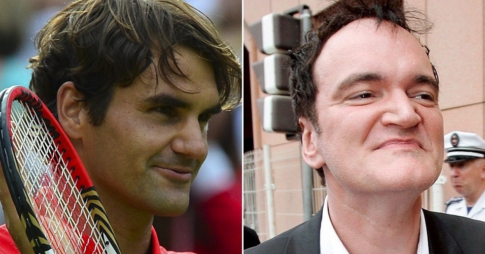 O tenista Roger Federer é a cara do diretor Quentin Tarantino