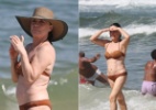 De biquíni, Regina Duarte curte praia no Rio - AgNews