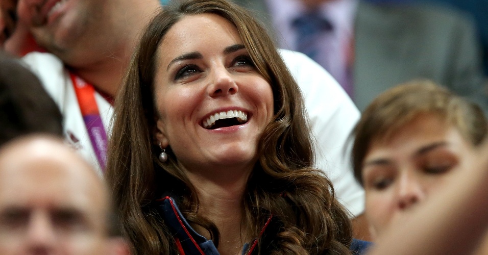 Kate Middleton, a duquesa de Cambridge, assiste ao primeiro dia de finais por aparelhos da ginástica artística na Arena Greenwich, em Londres