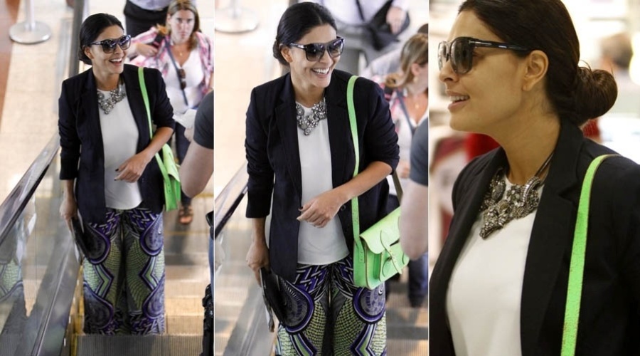 Juliana Paes embarca em aeroporto do Rio de Janeiro (6/8/2012)