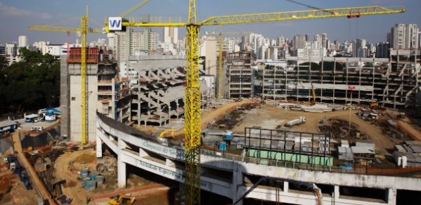 Vista panorâmica das obras do novo estádio do Palmeiras, a Arena Palestra - Fernando Donasci/UOL