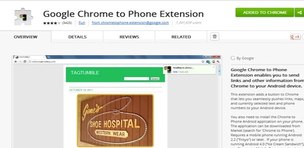 Chrome to phone é uma boa opção de navegador para Android - Reprodução
