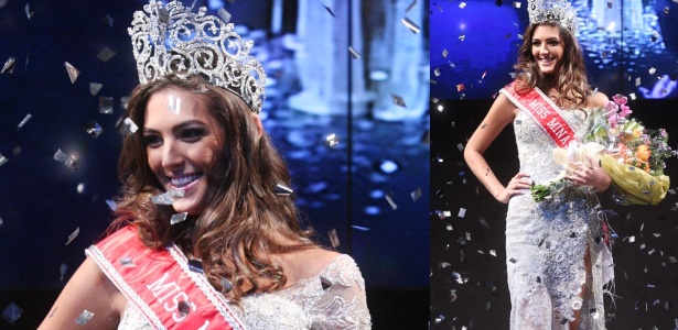 A nova Miss Minas Gerais comemora o título após anúncio do resultado - Band Minas/Júnia Garrido