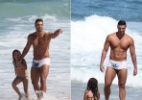 Gustavo Salyer curte praia com a filha, no Rio - AgNews