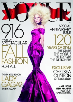 Lady Gaga está na capa da edição norte-americana da revista "Vogue" de setembro de 2012