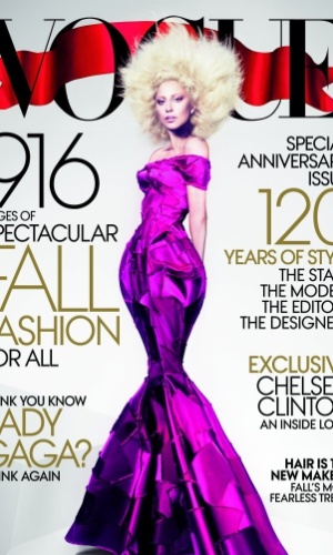 Lady Gaga está na capa da edição norte-americana da revista "Vogue" de setembro