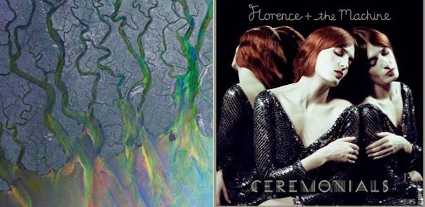 Álbuns "An Awesome Wave", do Alt-J (à esquerda) e "Ceremonials", do Florence and the Machine, estão entre os favoritos ao Mercury Prize em site de apostas - Reprodução/Montagem