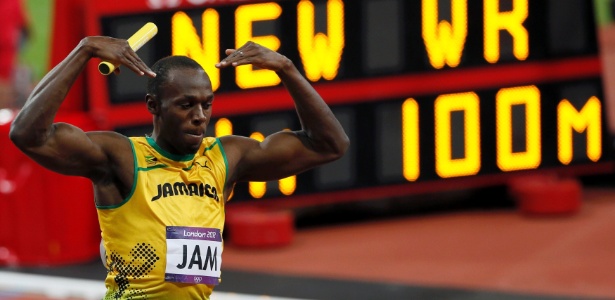 Usain Bolt comemora vitória no revezamento 4x100 m no Estádio Olímpico de Londres - REUTERS/Stefan Wermuth