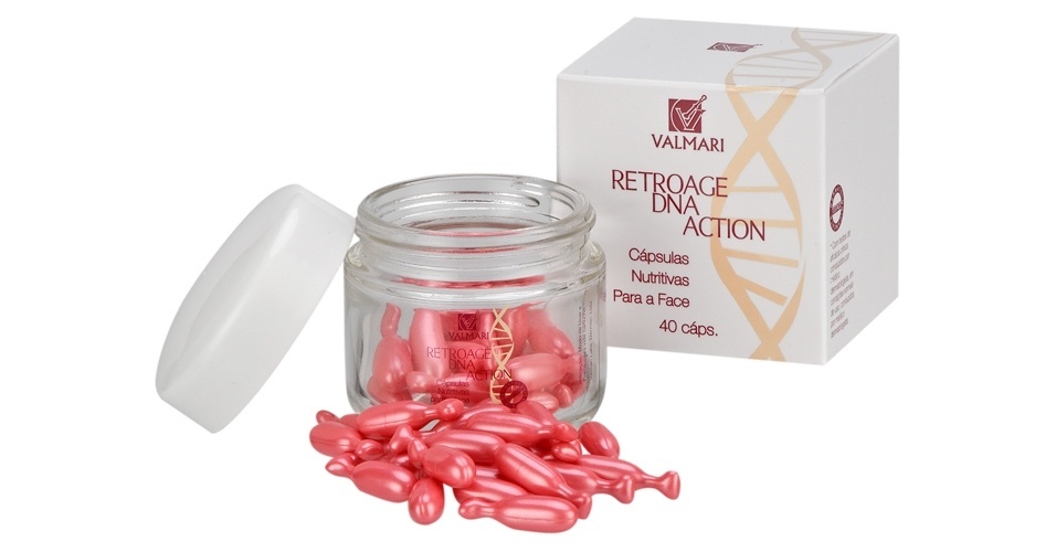 Cápsulas Nutritivas para a Face, Linha Retroage DNA Action, Valmari - Divulgação