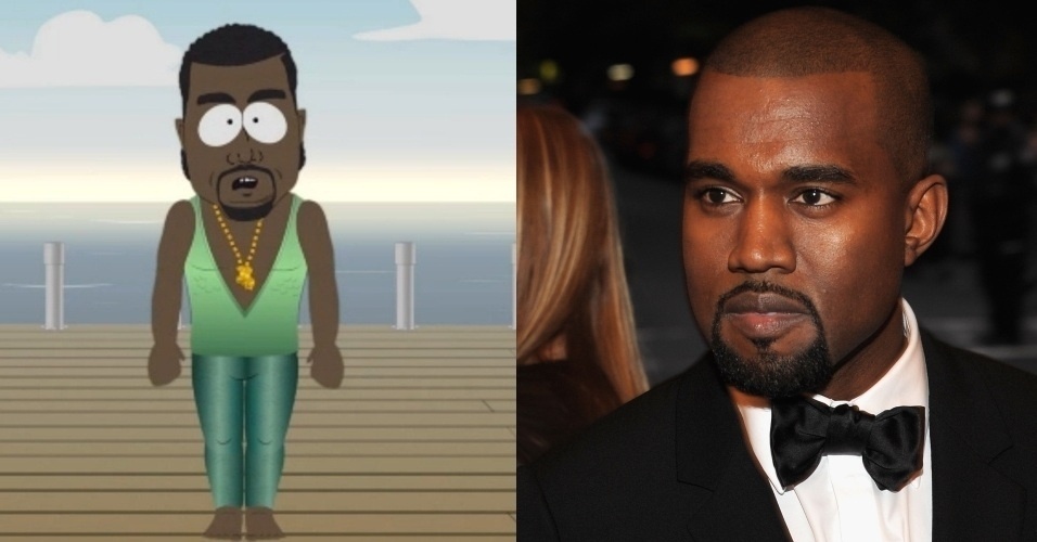 O cantor Kanye West retratado em South Park (13/9/12) - Montagem/UOL
