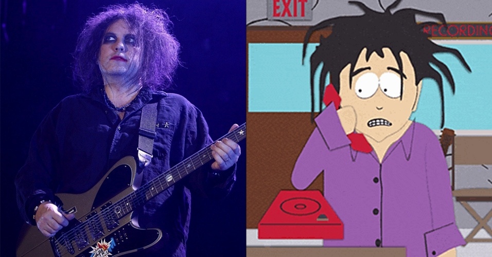 Robert Smith em versão South Park - Montagem UOL