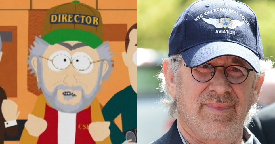 Steven Spielberg ganhou personagem em South Park (13/8/12) - Montagem/ UOL