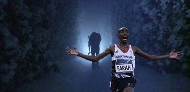 Mo Farah correndo de Stay Puft - Reprodução/mofarahrunningawayfromthings.tumblr.com